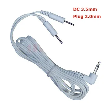 

200pcs/lot DC 3.5MM 2 in 1 pin style Head electrode wires /cable for digital device and TENS massager DHL/EMS Free shipping