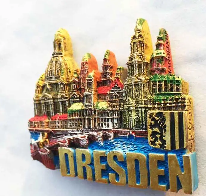 Дрезден Германия ТУРИСТИЧЕСКИЙ СУВЕНИР 3D резиновый магнит