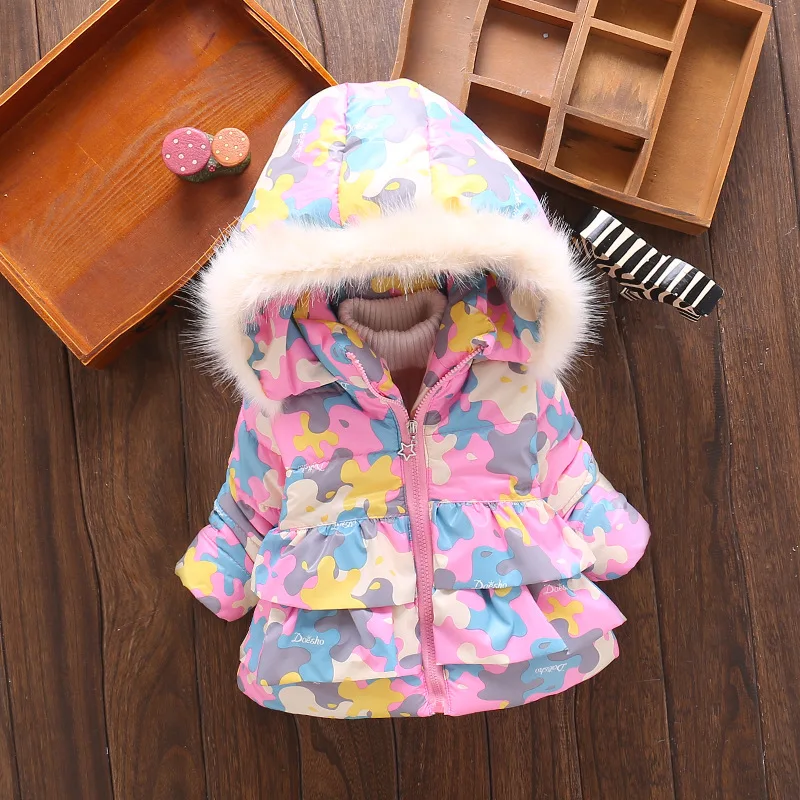 

Girl's New Year Costume Children's Winter Cotton Warm Jacket Cotton-padded Jacket Cotton-padded Clothes Winter Jacket Cute