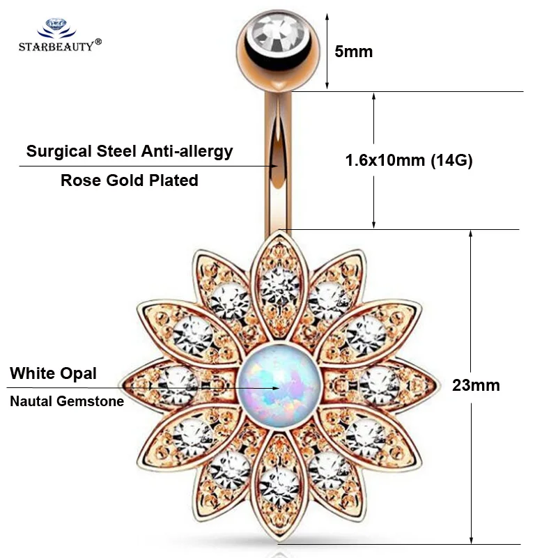 Rose Gold Opal size