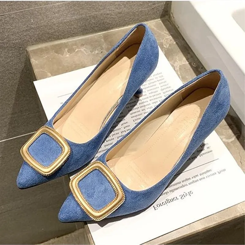 

EOEODOIT Plus Size Women Stieltto Heels Shoes Pointy Toe Sexy Party Office Work Pumps Slip On Spring Autumn Shoes 7 CM