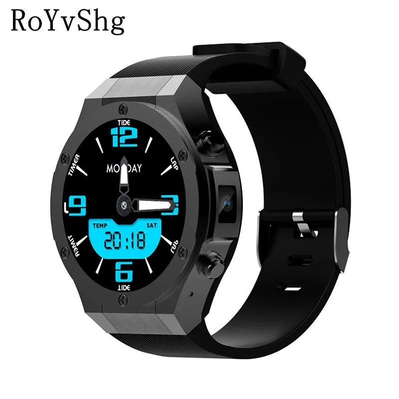 H2 Смарт часы 1.4 дюймов MTK6580 4 ядра 1. 3G Гц Android 5.1 GPS SmartWatch 80 мАч 5.0 мегапиксельная