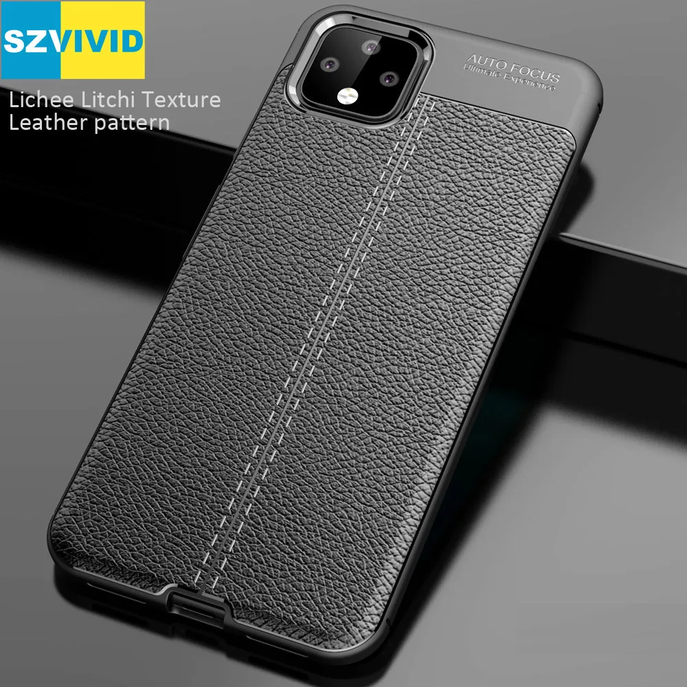 

Leather Lichee Litchi Texture Case For Google Pixel 4 XL Matte Frosted Soft TPU Silicone Cover