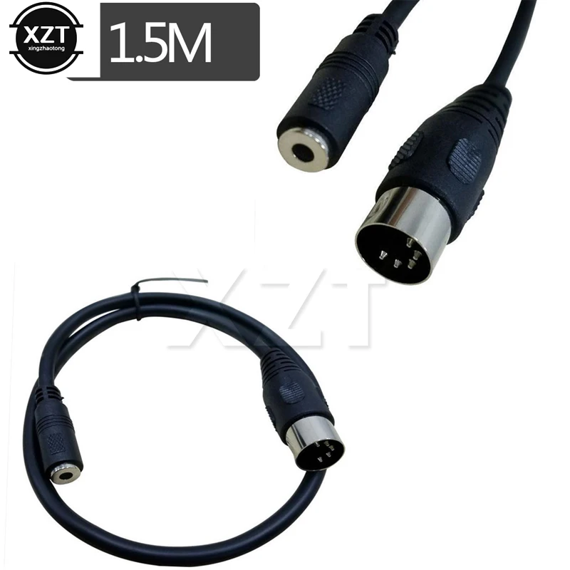 

Newest 1pc Premium 50cm or 150cm Din MIDI 5 Pin Male to Female of 3.5mm Plug Stereo Socket Audio Cable for MP3/MP4 Player