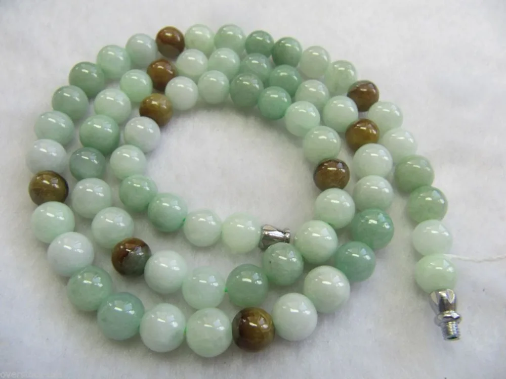 

ddh002208 FINE Certified 100% Nautral Mix-color Jade A Grade Jadeite Bead Necklace