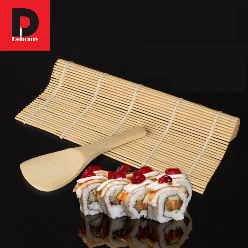 Dehomy Sushi Tools Rolling Roller Bamboo Material Mat Maker DIY And A Rice Paddle Cooking Kitchen Accessories | Дом и сад