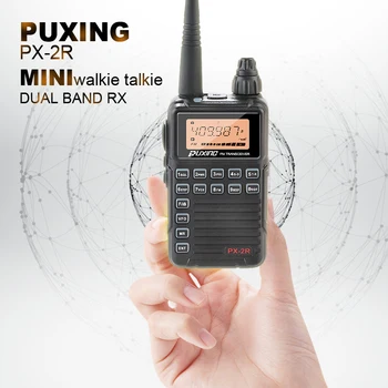 

Upgrade Version Puxing PX-2R UHF 400-470MHz TX & RX, VHF136-174MHz RX Walkie Talkie with Keypad LCD for Security,Hotel,Ham