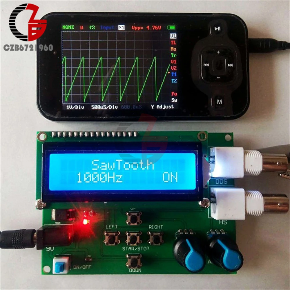 DDS функция генератор сигналов DIY комплект модуль синуса квадратный пилообразный треугольник волновой генератор 1602 цифровой ЖК-дисплей