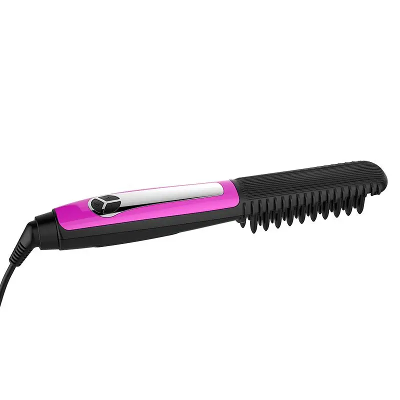 

USHOW Professional Liquid Crystal Electric Hair Straightener Brush Detangling Hair Straightening Iron Comb Smooth Brush Styling