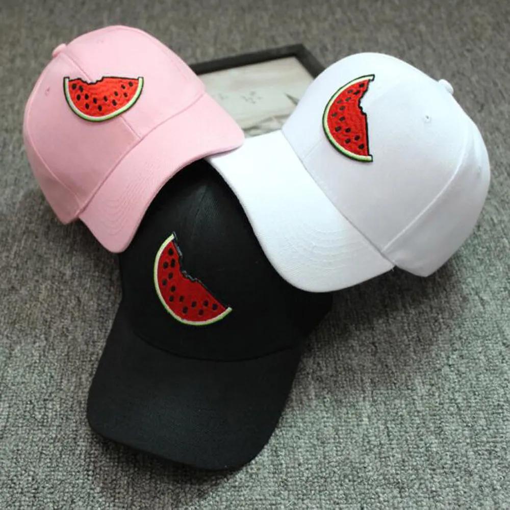 

2019 New Summer Unisex Snapback Watermelon Hats Hip-Hop Adjustable Hat Cap In Baseball Caps Women Men Cotton watermelon Print