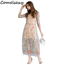 sheer embroidered maxi dress