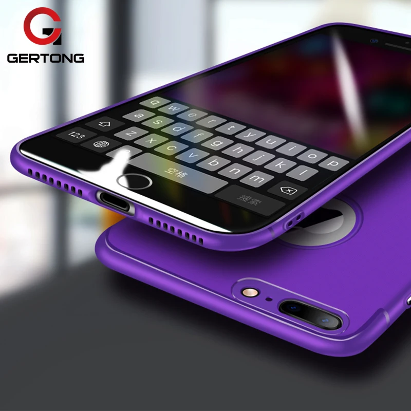 

Luxury Purple Plain Matte TPU Case For iPhone 6 6S 6 S 7 8 Plus 6P 7Plus Ultra Slim Phone Cases Back Cover Anti-knock Coque