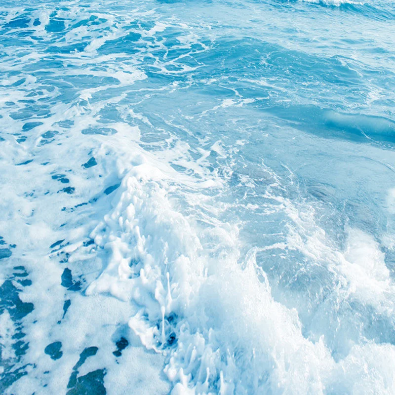 Custom 3D Floor Mural Wallpaper Sea Water Waves Floor Sticker Paintings Wear Non-slip Self-adhesive PVC Waterproof Floor Murals