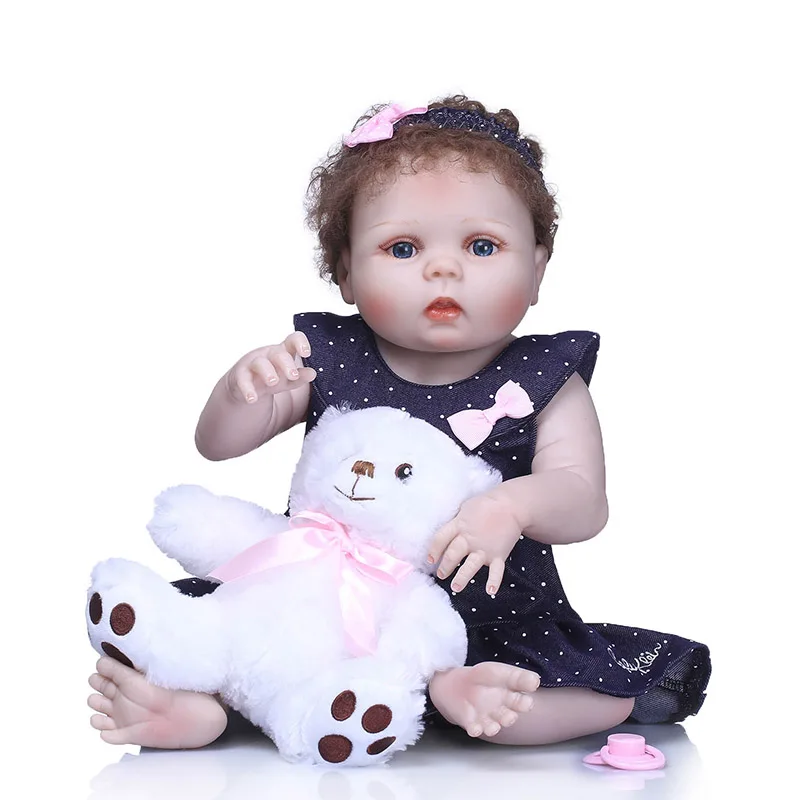 

2018 New 56CM/22inch 3D Jointed Reborn Doll Silicone Newborn Baby Princess Girl Dolls Playmate