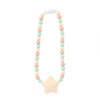 Silicone Teether Star Baby Pacifier Clips Safety Teething Baby Carrier Chain Silicone Beads Toys Not Necklace BPA Free 6