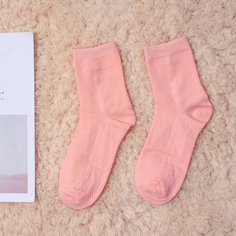 5 пар Для женщин короткие носки осень-зима чистый Карамельный Цвет хлопковые носки Meias Повседневное Мода Комфорт ноги снизу женский Носки