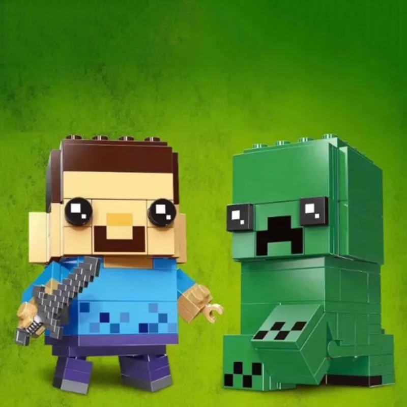 2019 New arrive Kennie Groot & Rocket Steve & Creeper Owen & Blue Square head Brickheadz building Blocks for children gifts