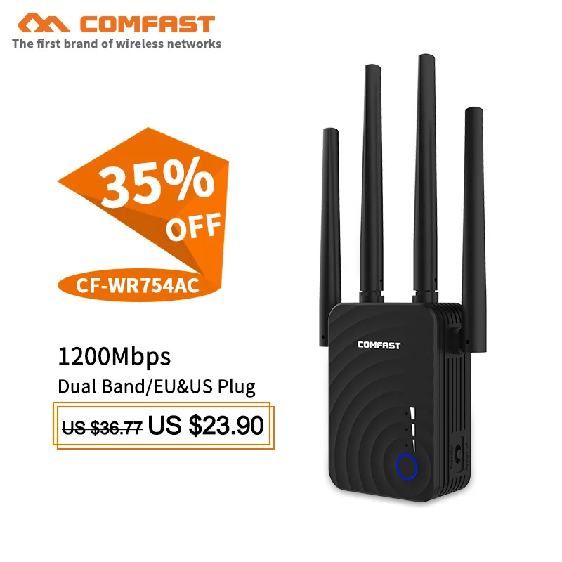 

2019 1200Mbps 5.8Ghz dual band ac WiFi Router Wifi Extender Signal Amplifier Booster repeater Repetidor with 4 antennas Roteader
