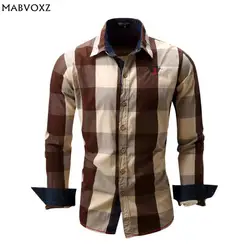 Мужские рубашки для мальчиков Новинка 2018 года весна и осень большой плед Бизнес Повседневная одежда импортные мужской блузки
