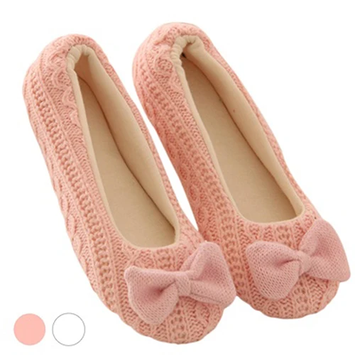 

Women Home Floor Soft Indoor Bow Shoes Casual Warm Flat Heel Yoga Shoes Gifts