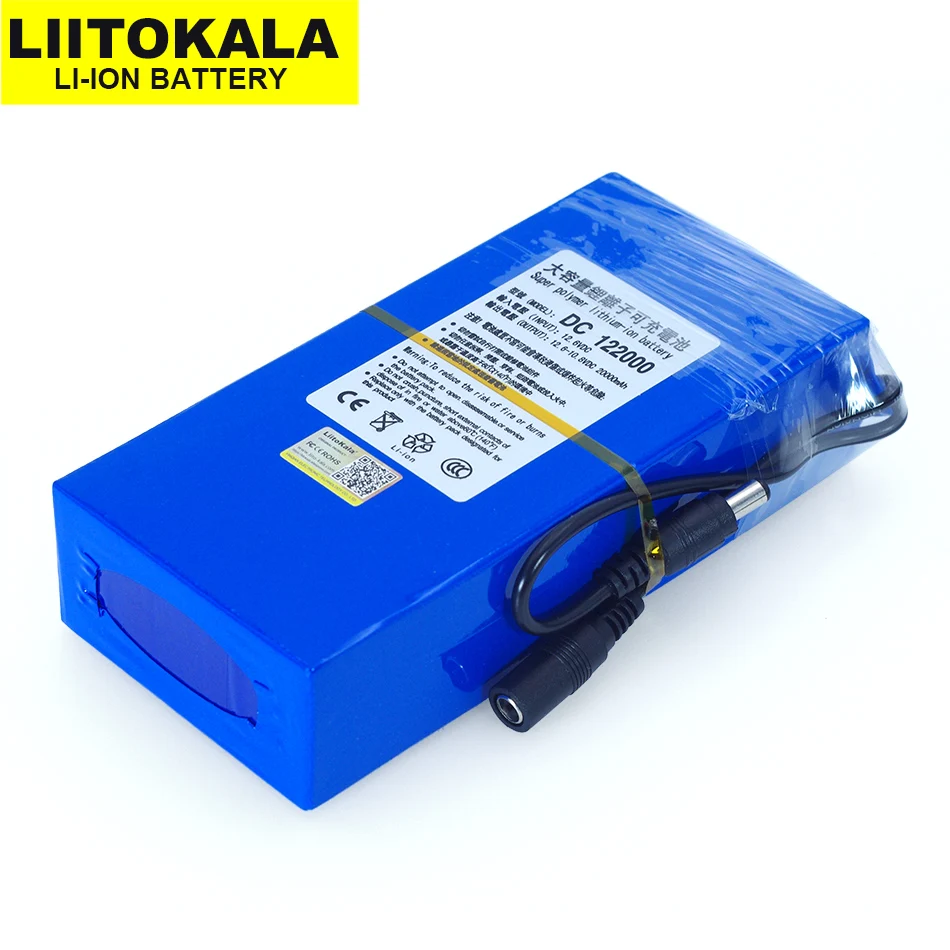 Günstig LiitoKala Universal 12 V 11,1 V Li Ion batterie, kapazität 20000 mAh 15000 mAh 9800 mAh, 12,6 V lithium ionen batterie, blau.