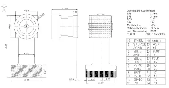 OV5640/OV2640 OV5640-AF модуль камеры удлинитель тестовая плата адаптер STM32 CMOS датчик изображения модуль мини пиксель широкий угол