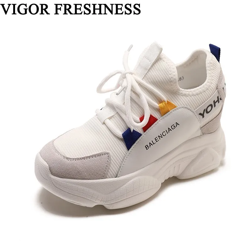 

VIGOR FRESHNESS Shoes Women Pumps Tennis Shoes White Sneakers Platform Woman Shoes Autumn Shoes Summer Hidden Heels WY183