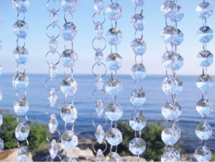 

40m 14MM Wedding Garland Crystal Prism Bead Chain Christmas Party Favors Decoration Tree crystal Strand Hung Strung wa066