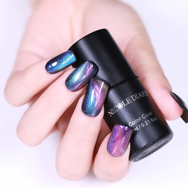 

NICOLE DIARY 6ml Magnet 5D Cat Eye Gel Soak Off Led Nail UV Gel Polish Lacquer Varnish Magnetic Stick Dark Base Needed