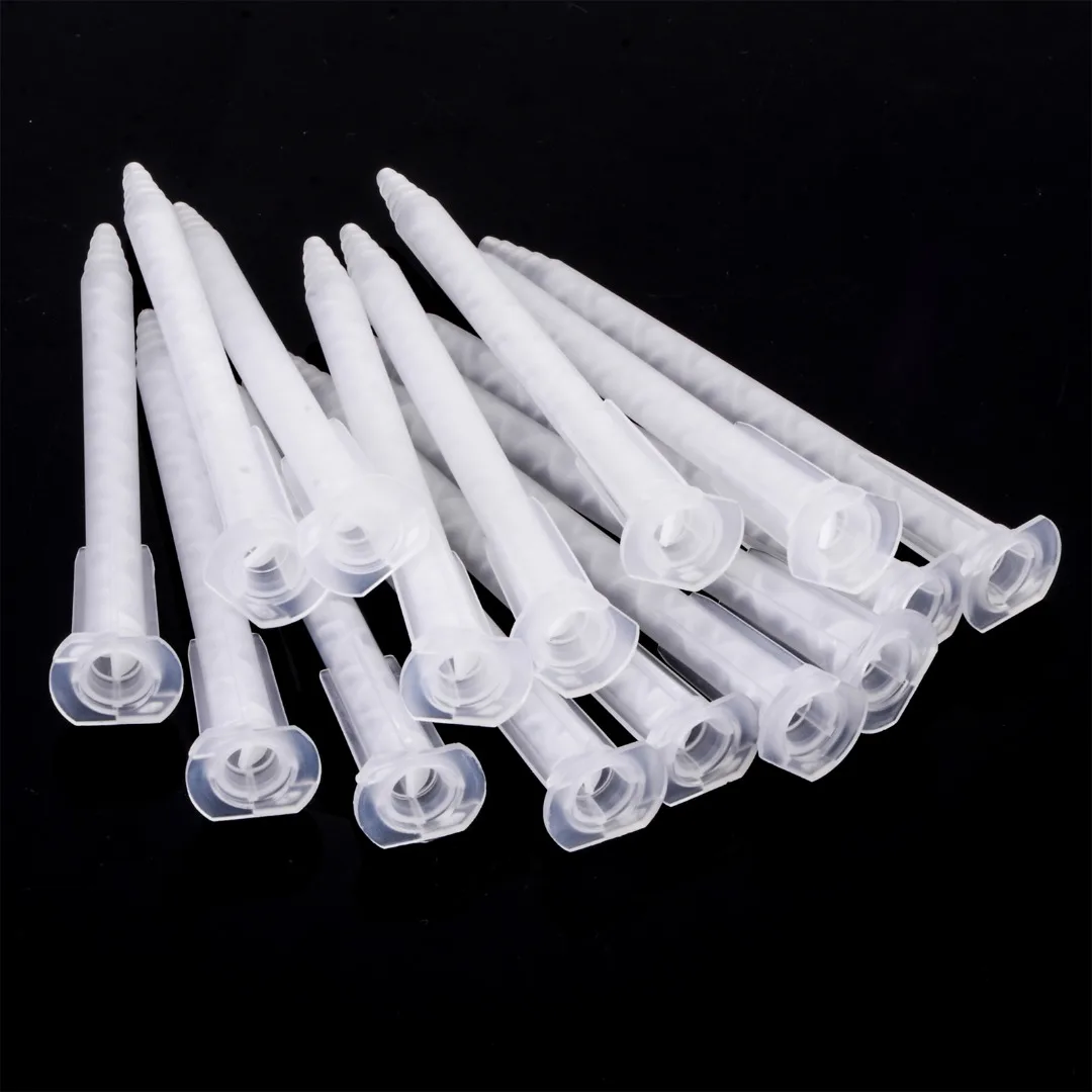 

15pcs Plastic PP Mixing Nozzle 103mm 50ML MA5.4-17S Dual Cartridge Epoxy Static Mixer Nozzles for Mixing Glue Mayitr