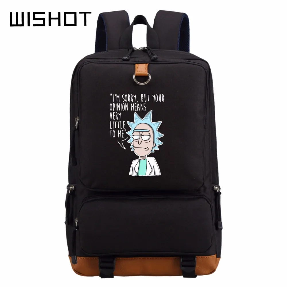 

WISHOT Rick and Morty backpack schoolbag casual backpack teenagers Men women's Student School Bags travel Laptop Bags