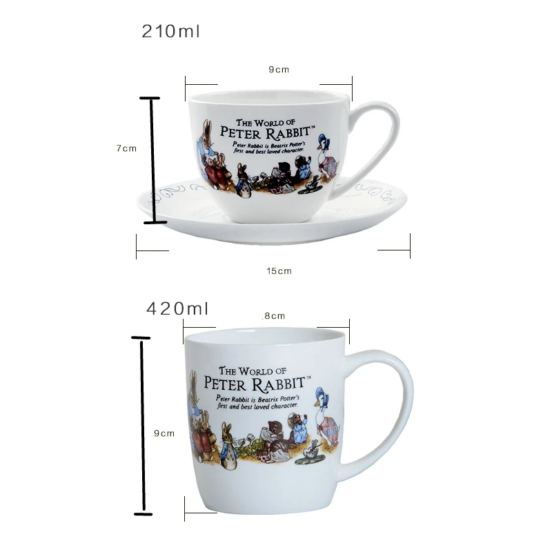 Британия Питер Кролик костяной фарфор кофе суп молоко кружка мультфильм большой чашка прекрасный чашка для завтрака