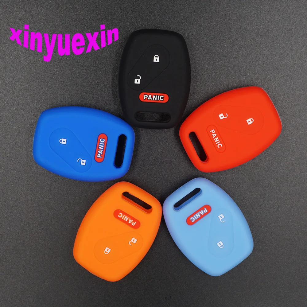 

Xinyuexin Silicone Car Key Cover FOB Case For Honda Accord CR-V CRV Civic Pilot Fit Freed StepWGN Remote Key Jacket Car-stying