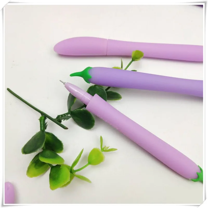 Милая силиконовая гелевая ручка Eggplant Ручка роллер для школы офиса канцелярские
