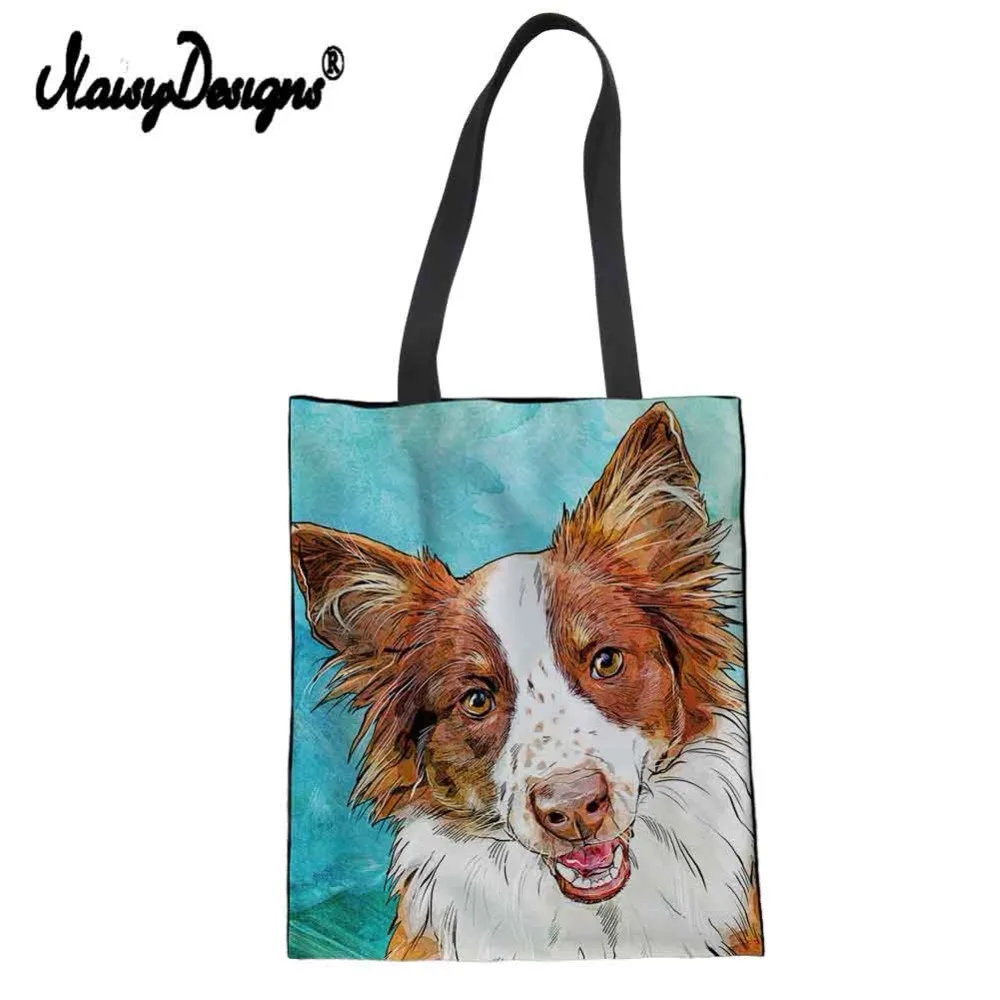 Бесшумный дизайн женская большая сумка для покупок Холст сумка на плечо для женщин девочек Милая пляжная сумка с принтом таксы