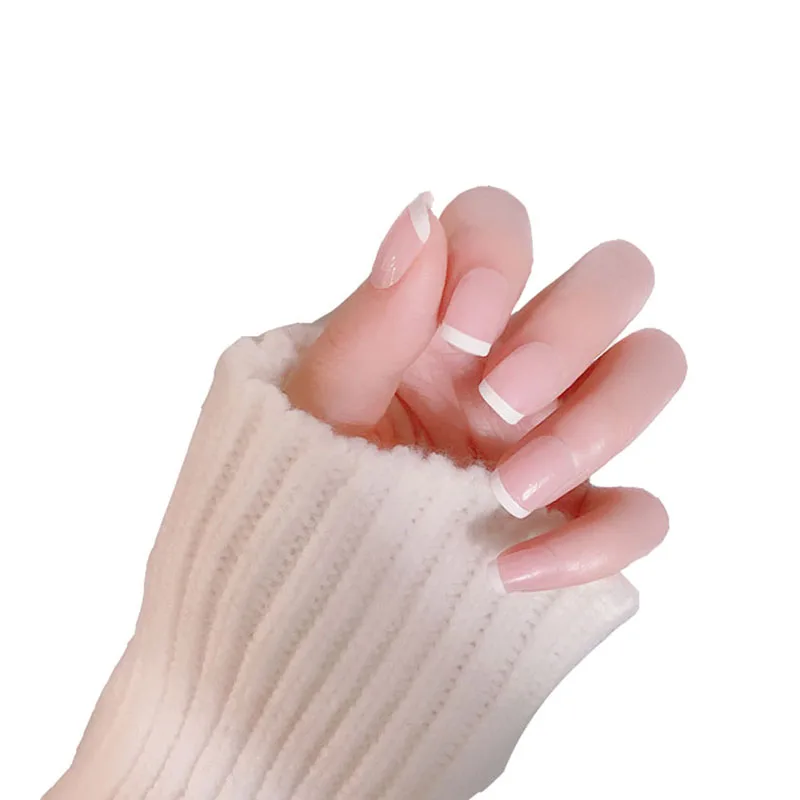 

24pcs Light Pink Candy Fake Nails Short Round Soft Pre-designed Nail Tips Concise Manicure Accessories Easy DIY Salon Products