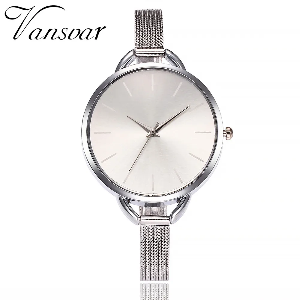 

Vansvar Brand Fashion Colorful Dial Silver Mesh Stainless Steel Quartz Watches Women Wristwatch Reloj Mujer Relogio Feminino