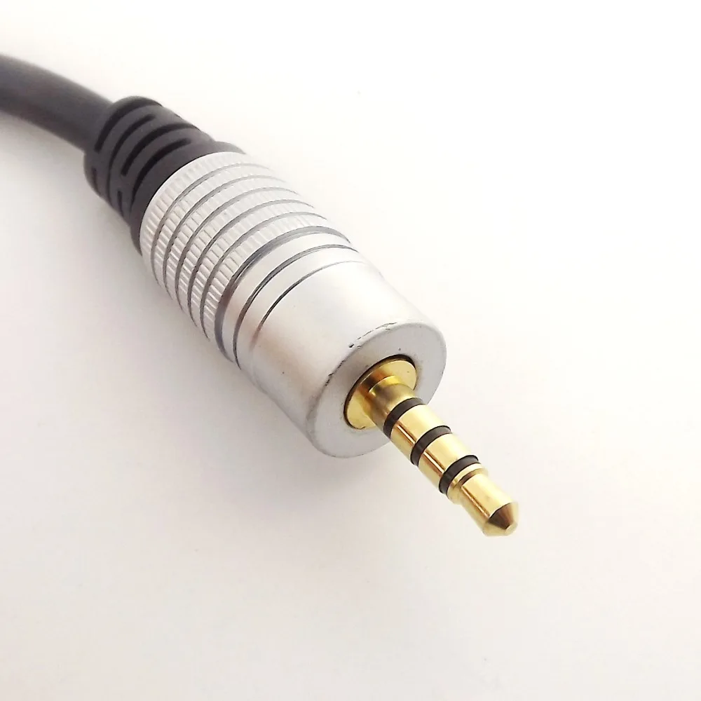 10pcs 3 5mm Male 4 Pole Stereo to 2xFemale Headphone Splitter Audio Aux Cord Cable 1ft