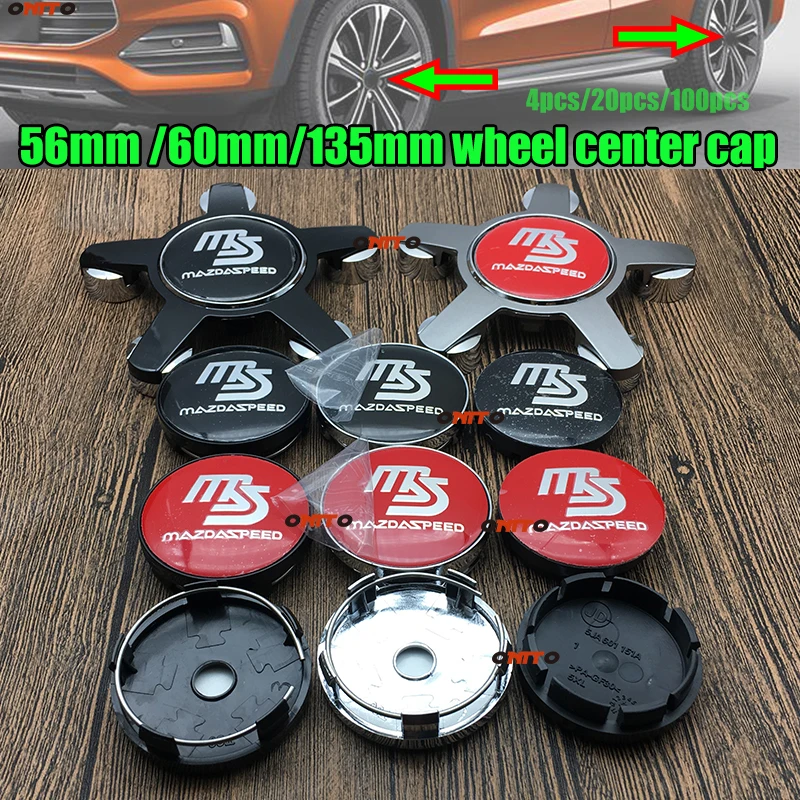 

Car Styling For CX-5 CX-7 CX-9 RX8 1 2 3 4 7 MPV MX5 MS logo Emblem 56mm 57mm 60mm 135mm Car Wheel Rim Center Cap ms Sticker