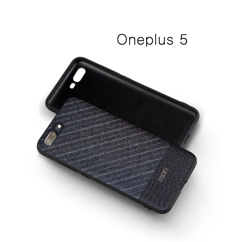 Oneplus 5 Case Mofi Oneplus 5T Case Cover Dark Color Gentleman Business Style Handcraft Fabric Cloth One Plus 5 5T Cross Grain