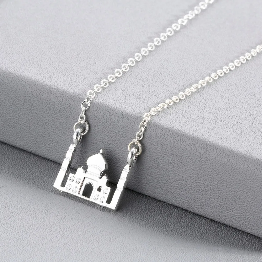 CHENGXUN World Landmark Icons Necklace Taj Mahal Souvenir from India charm Jewelry|Ожерелья с подвеской| |