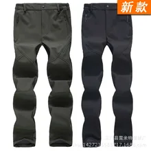 Новые мужские Зимние флисовые брюки из флиса, уличные водонепроницаемые походные лыжные мужские спортивные брюки