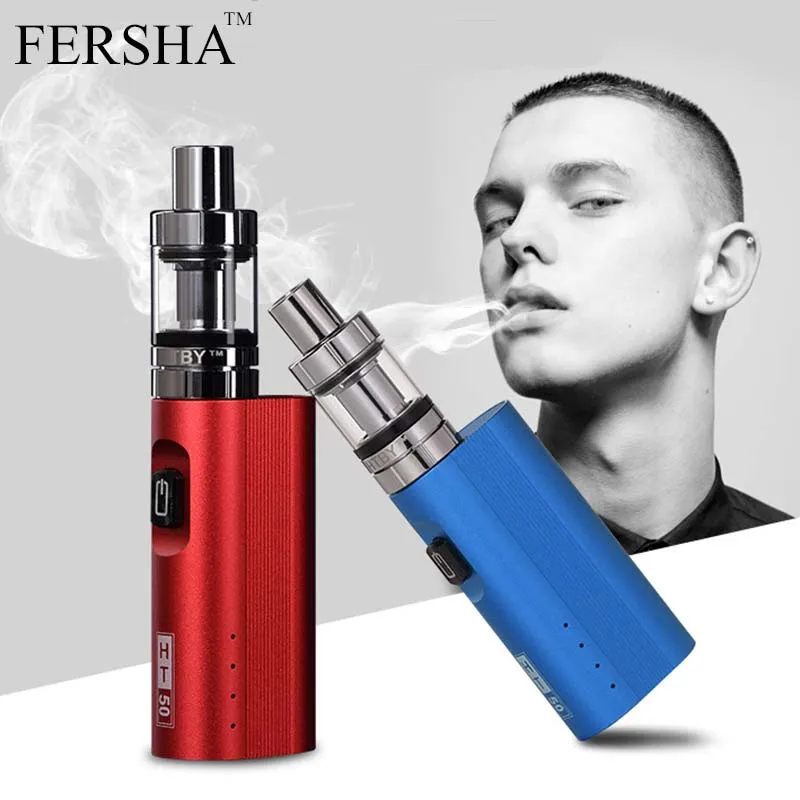 FERSHA Electronic Cigarette 50W Adjustable vape mod box kit 2200mah 0.5ohm battery 2ml tank e-cigarette Big smoke atomizer vaper FERSHA Electronic Cigarette 50W Adjustable vape mod box kit 2200mah 0.5ohm battery 2ml tank e-cigarette Big smoke atomizer vaper