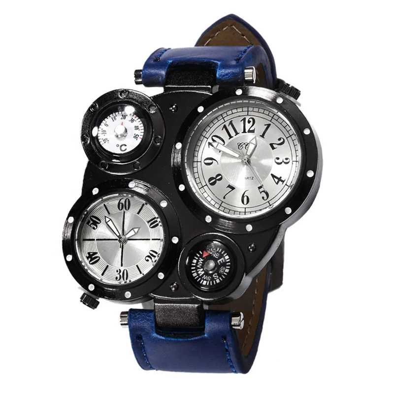 Prix pour Personnalité Hommes De Mode Double Mouvement Boussole Montre Grand Cadran Bracelet En Cuir Étanche Sport Quartz Montre-Bracelet (WJ-5281) Prix pour Personnalité Hommes De Mode Double Mouvement Boussole Montre Grand Cadran Bracelet En Cuir Étanche Sport Quartz Montre-Bracelet (WJ-5281)