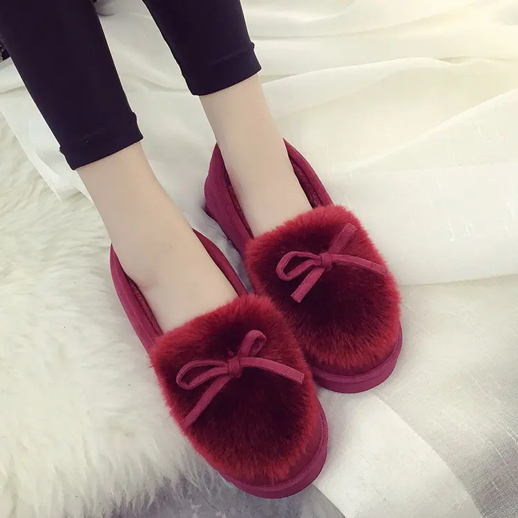 Fashion Winter Women Slippers with Fur Home Outdoor Casual Warm Slippers Female Ladies Cotton Women Winter Shoes tyh78