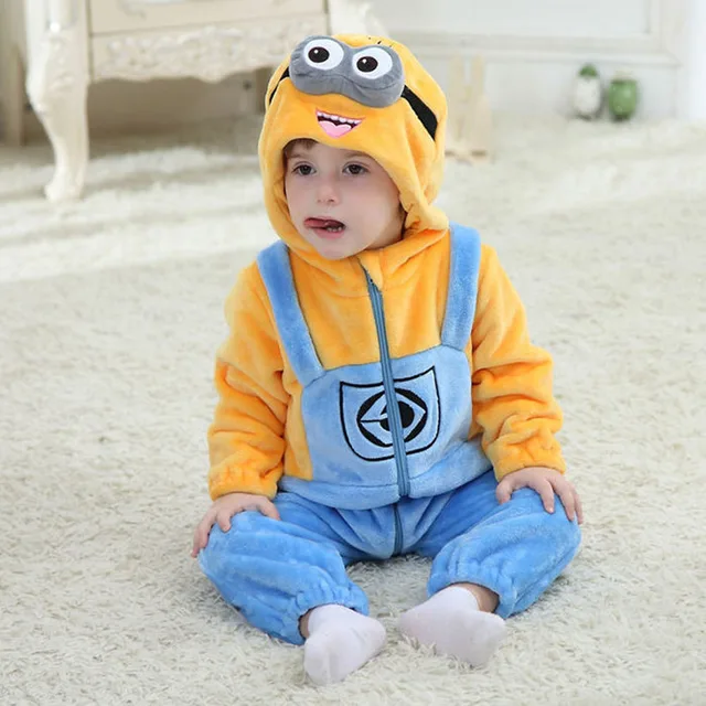 Boy Baby Animal Romper Infant Costume Hooded Flannel Cute Bear Infant