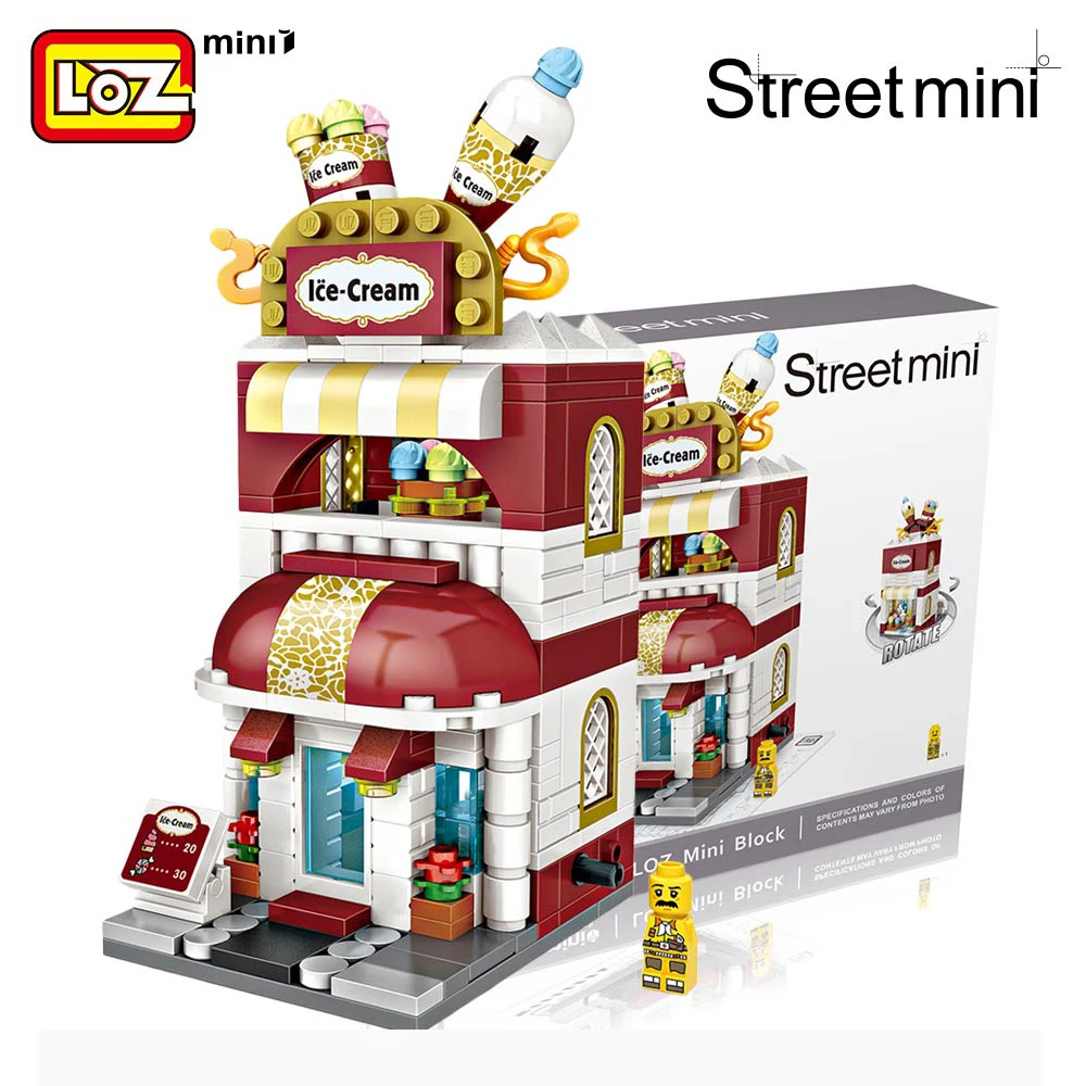 LOZ Blocks Mini Blocks Ice cream shop Building Blocks Commercial street