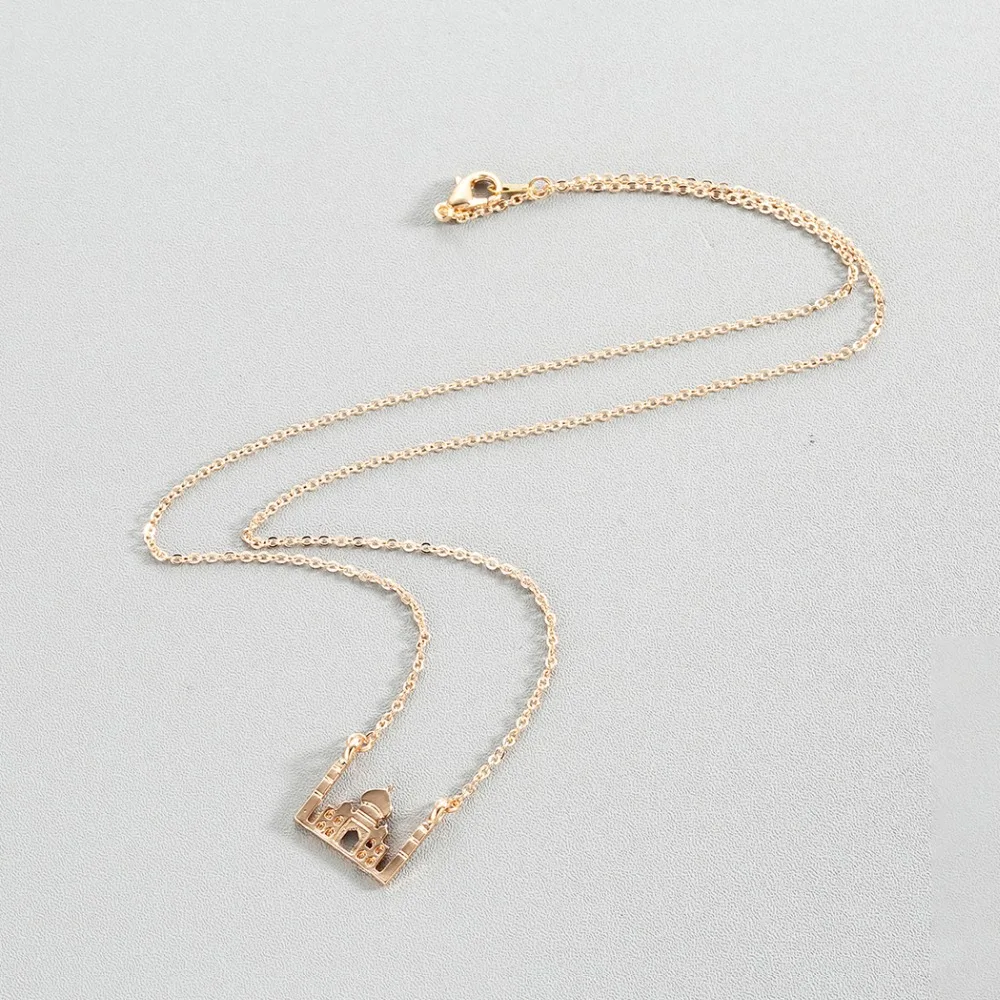 CHENGXUN World Landmark Icons Necklace Taj Mahal Souvenir from India charm Jewelry|Ожерелья с подвеской| |
