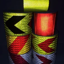 10CM*1M PVC Self-adhesive Reflective Safety Tape Road Traffic Construction Site Reflective Warning Arrow Sign Sticker