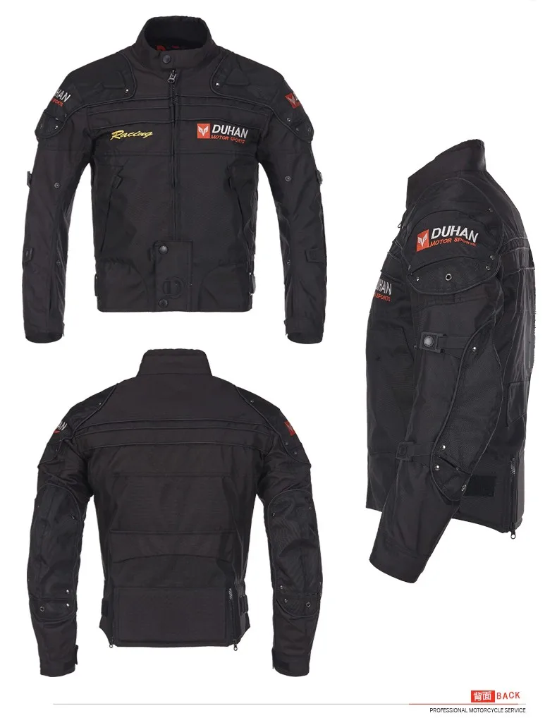 DUHAN Blouson Moto Мужская мотоциклетная куртка для мотокросса для гонок по бездорожью бронежилет+ штаны для верховой езды комплект одежды черный синий красный, D-020